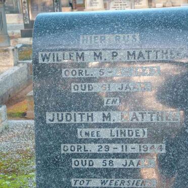 MATTHEE Willem M.P. -1943 &amp; Judith M. LINDE -1944