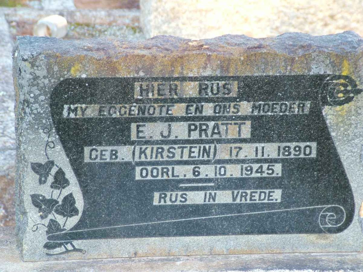 PRATT E.J. nee KIRSTEIN 1890-1945