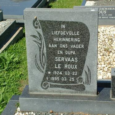 ROUX Servaas, le 1924-1995