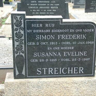 STREICHER Simon Frederik 1913-1968 &amp; Susanna Eveline 1915-1987