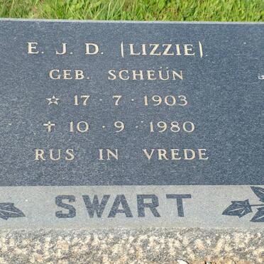 SWART E.J.D. nee SCHEÜN 1903-1980