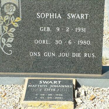 SWART Matthys Johannes 1926-2001 &amp; Sophia 1931-1980
