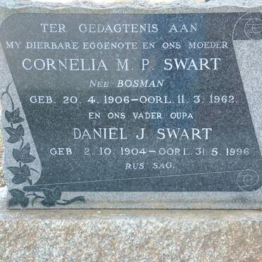 SWART Daniël J. 1904-1996 &amp; Cornelia M.P. BOSMAN 1906-1962