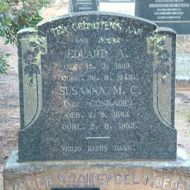 SWANEPOEL Eduard A. 1863-1943 &amp; Susana M.C. CONRADIE 1864-1953