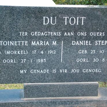 TOIT Daniel Stephanus, du 1907-1984 &amp; Antoinette Maria M. MORKEL 1912-1985