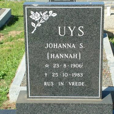 UYS Johanna S. 1906-1983