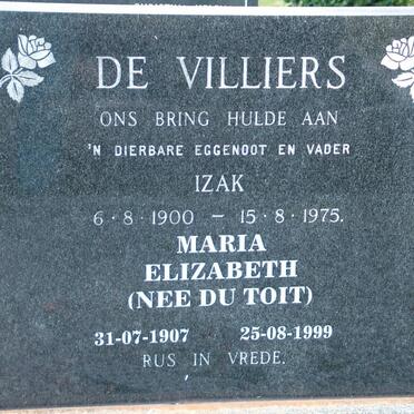 VILLIERS Izak, de 1900-1975 &amp; Maria Elizabeth DU TOIT 1907-1999