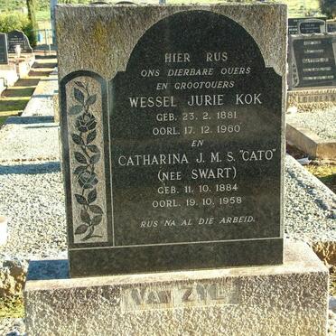 ZYL Wessel Jurie Kok, van 1881-1960 &amp; Catharina J.M.S. SWART 1884-1958