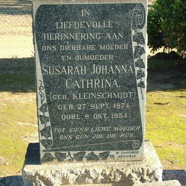 ?? Susarah Johanna Cathrina nee KLEINSCHMIDT 1874-1954