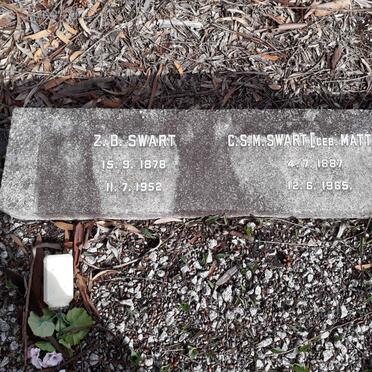 SWART Z.B. 1878-1952 &amp; C.S.M. MATTHEE 1887-1965