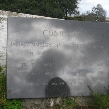 CONRADIE Ernest Marais 1893-1970 &amp; Jacoba Margaretha UYS 1895-1969
