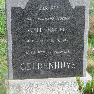 GELDENHUYS Sophie nee MATTHEE 1894-1966