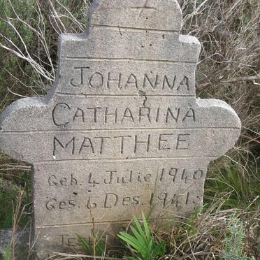 MATTHEE Johanna Catharina 1941-1942