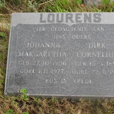 LOURENS Dirk Cornelius 1893-1962 &amp; Johanna Margaretha 1906-1977