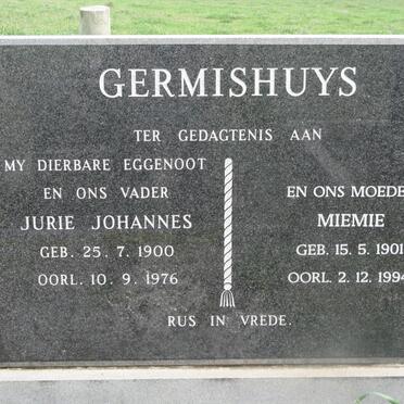 GERMISHUYS Jurie Johannes 1900-1976 &amp; Miemie 1901-1994
