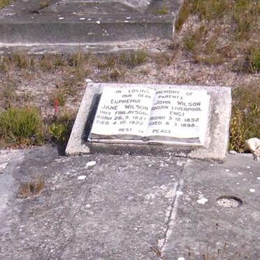 WILSON John 18?? &amp; Euphemia Jane FINLAYSON 18??-19??