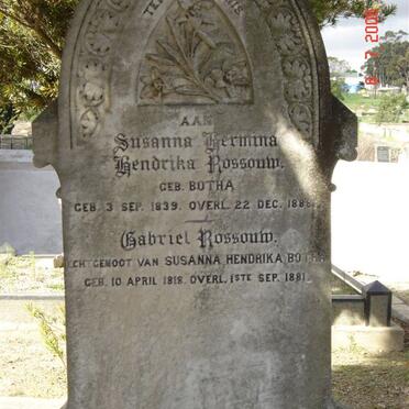 ROSSOUW Gabriel 1818-1881 &amp; Susanna Hermina Hendrika BOTHA 1839-1888