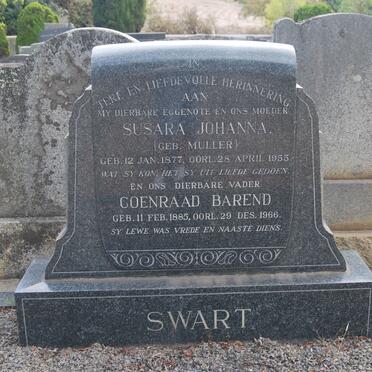 SWART Coenraad Barend 1885-1966 &amp; Susara Johanna MULLER 1877-1955