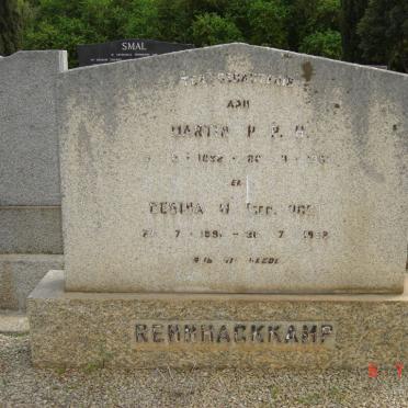 RENNHAGKKAMP  Marthin P.P.H. 1892-1951 &amp; Gesina M. RICK 1891-1958