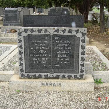 MARAIS Jacobus Daniel 1891-1962 &amp; Wilhelmina Olivina DU PLESSIS 1897-1969