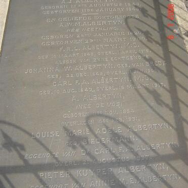 ALBERTYN Abraham Johannes Benjamin 1817-1884 and his family