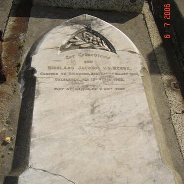 MERWE Nicolaas Jacobus, van der -1903