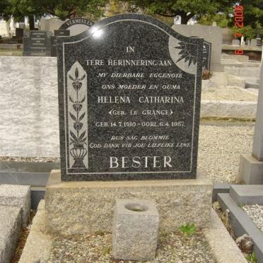 BESTER Helena Catharina nee LA GRANGE 1910-1957