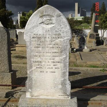 ERASMUS Barend A.H. 1867-1959 &amp; Margaretha E. DU TOIT 1870-1919