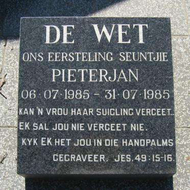 WET Pieterjan, de 1985-1985