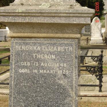 THERON  Hendrika Elizabeth 1848-1925
