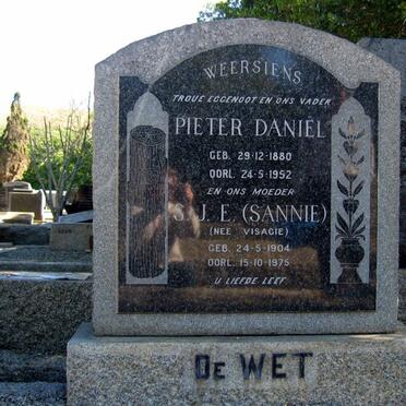 WET Pieter Daniel, de 1880-1951 &amp; S.J.E. VISAGIE 1904-1975