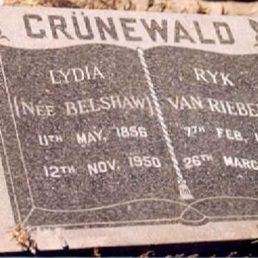 GRÜNEWALD Ryk van Riebeek 1895-1970 &amp; Lydia BELSHAW 1876-1950