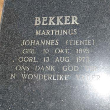 BEKKER Marthinus Johannes 1895-1973
