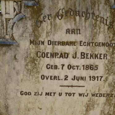 BEKKER Coenraad J. 1865-1917