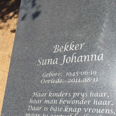 BEKKER Suna Johanna 1945-2011