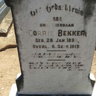 BEKKER Corrie 1898-1919