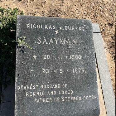 SAAYMAN Nicolaas Lourens 1903-1975