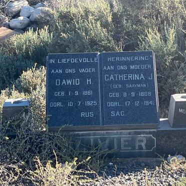 OLIVIER Dawid H. 1861-1925 &amp; Catherina J. SAAYMAN 1868-1941