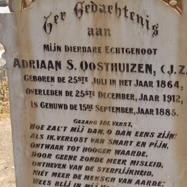 OOSTHUIZEN Adriaan S. 1864-1912