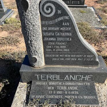 TERBLANCHE Susara Catharina Johanna Dorothea nee FOUCHE 1888-1965 :: FORSYTH Susara Dorothea nee TERBLANCHE 1912-1979