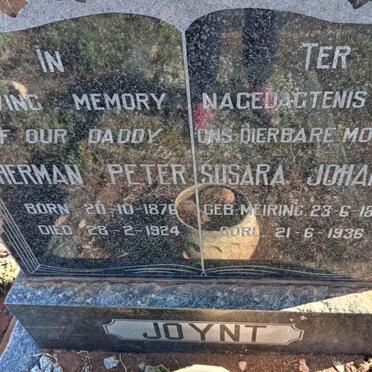 JOYNT Herman Peter 1876-1924 & Susara Johanna MEIRING 1882-1936