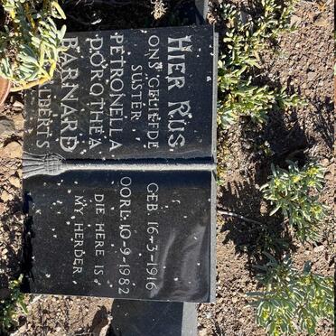 BARNARD Petronella Dorothea nee ALBERTS 1916-1982