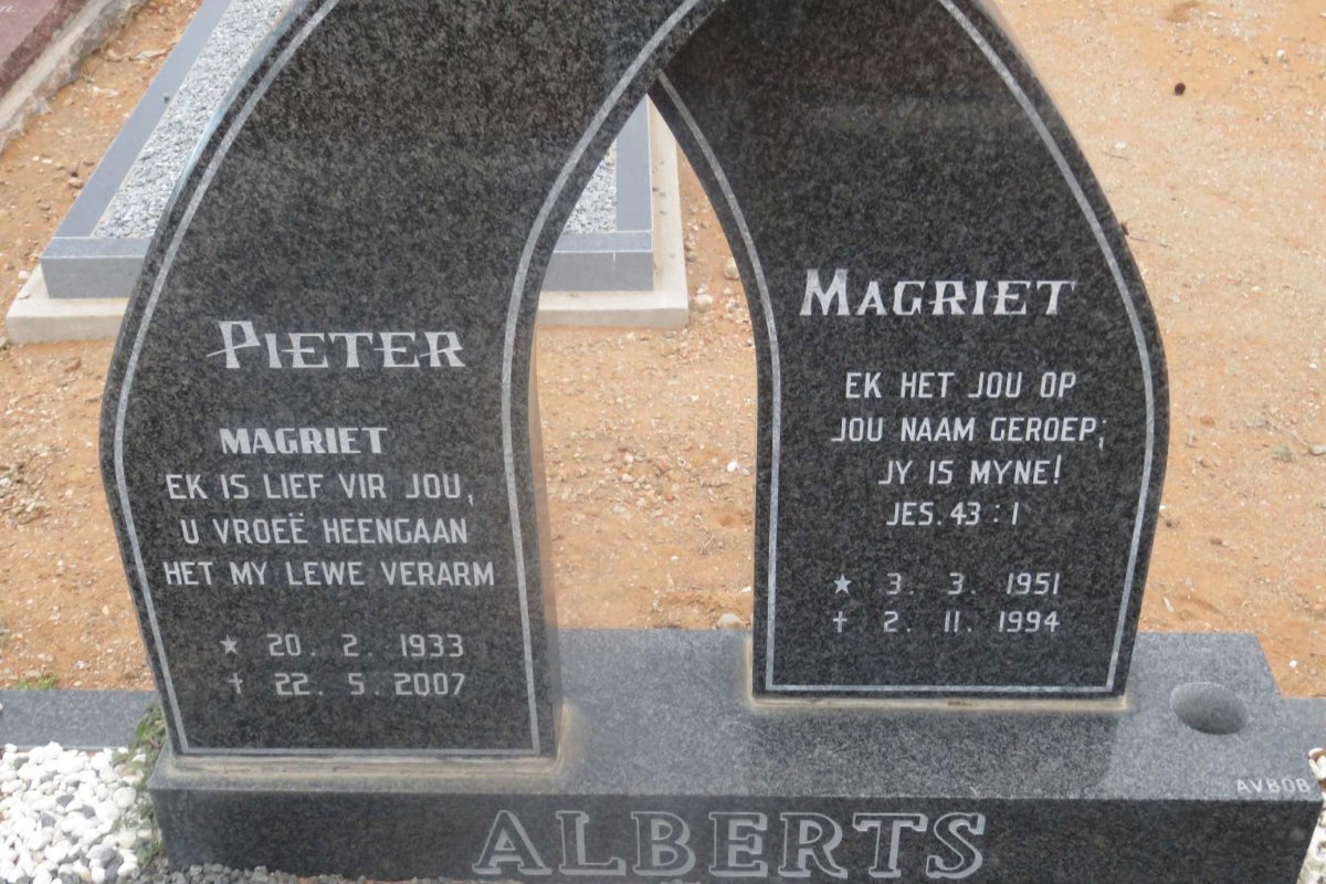 ALBERTS Pieter 1933-2007 &amp; Magriet 1951-1994