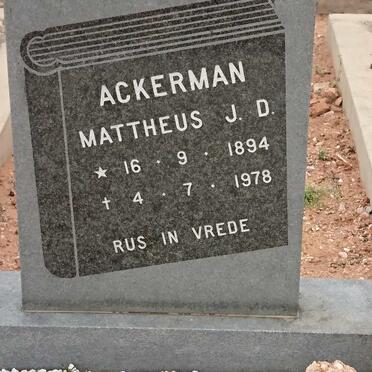 ACKERMAN Mattheus J.D. 1894-1978
