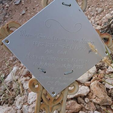 NIEKERK Martha Frances Elizabeth, van 1928-1997 :: FERREIRA Neville Theodoris 1949-1992