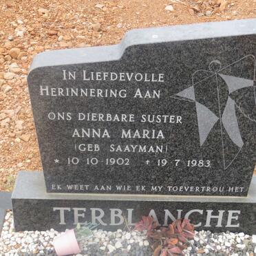 TERBLANCHE Anna Maria nee SAAYMAN 1902-1983