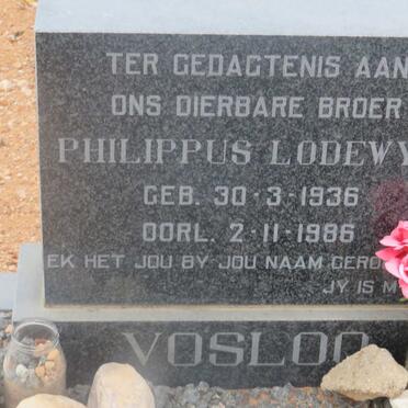 VOSLOO Philippus Lodewyk 1936-1986