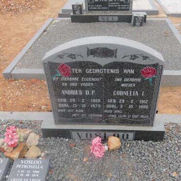 VOSLOO Andries D.P. 1910-1973 &amp; Cornelia I. 1912-1985 :: VOSLOO Johannes Nicolas Daniel 1934-2012 &amp; Petronella 1940-2014