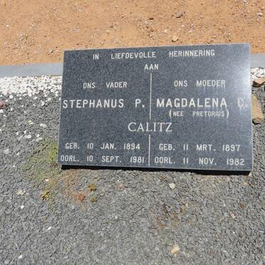 CALITZ Stephanus P. 1894-1981 &amp; Magdalena C. PRETORIUS 1897-1982