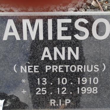 JAMIESON Ann née PRETORIUS 1910-1998